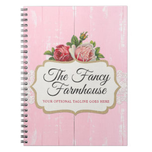 Shabby Chic Rustikal Holz Rosa Blumen Altrosa Rose Notizblock