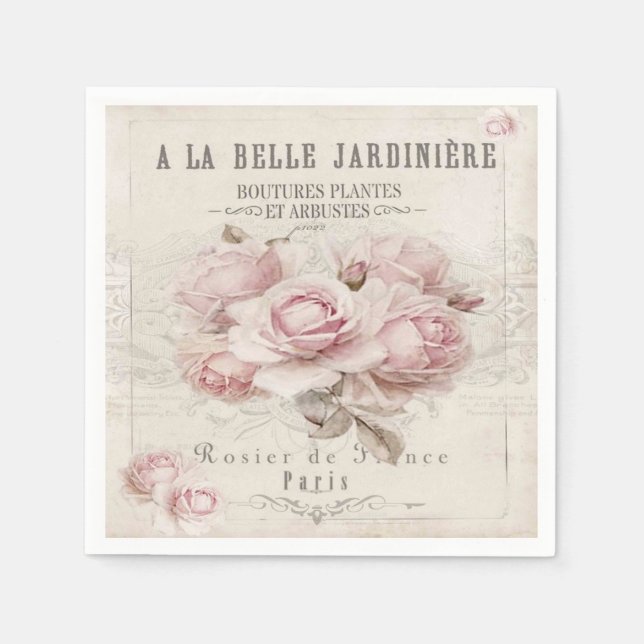 Shabby Chic, rustikal, Vintag, blumenreich, Collag Serviette (Vorderseite)