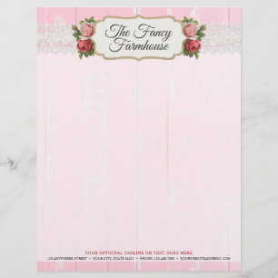 Shabby Chic-rustikale hölzerne rosa Vintage Mit Briefbogen