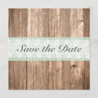 Shabby Chic Rustikale Minze Save the Date