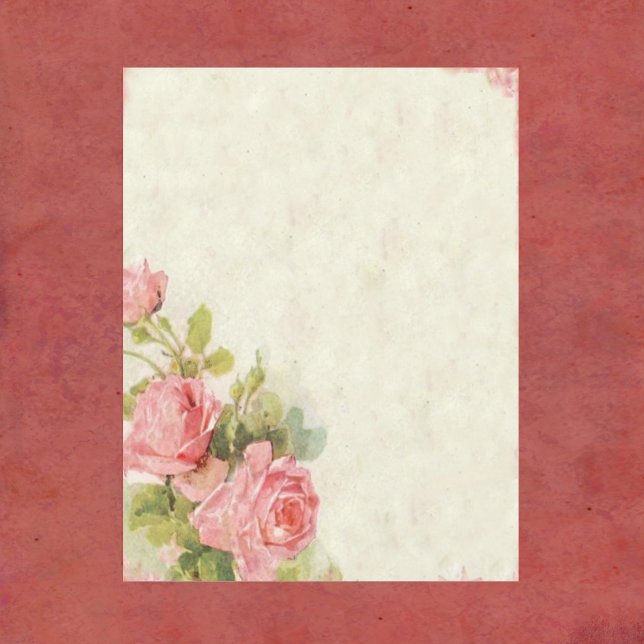 Shabby Chic Scrapbook Paper mit Rose (Von Creator hochgeladen)