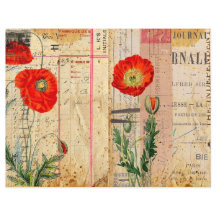 Shabby Chic-Scrapbook-Papier für Vintage Poppies