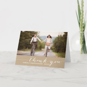 Shabby Chic Script Foto Hochzeit Danksagungskarte Dankeskarte