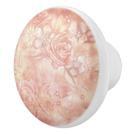 Shabby Chic sieht Rosa und Pfirsichfarben Keramikknauf
