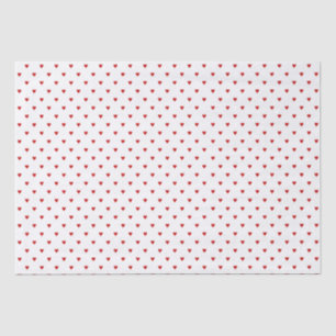 Shabby Chic Simple Red Hearts Pattern auf Weiß Seidenpapier
