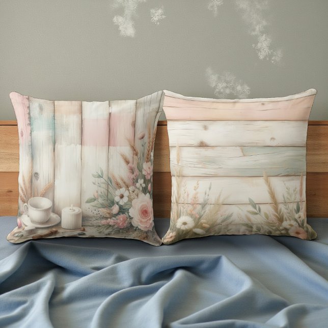 Shabby Chic Soft Pastel Colors Double Sided Kissen (Von Creator hochgeladen)