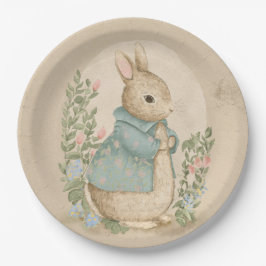 Shabby Chic Spring Rabbit Pappteller