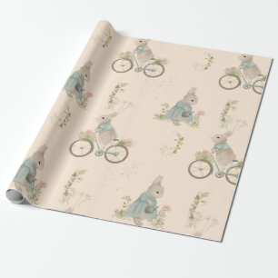 Shabby Chic Spring Rabbit Wrapping Paper Geschenkpapier