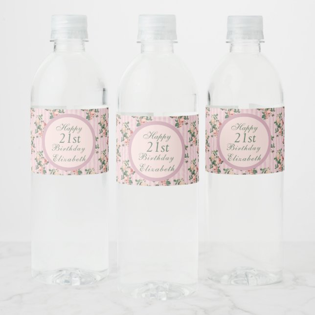 Shabby Chic Streifen und Rose Rosen Napkins (Flaschen)