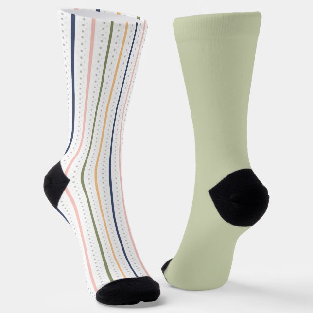 Shabby Chic Stripl Pastellgrün ungerade Socken (Gewinkelt)