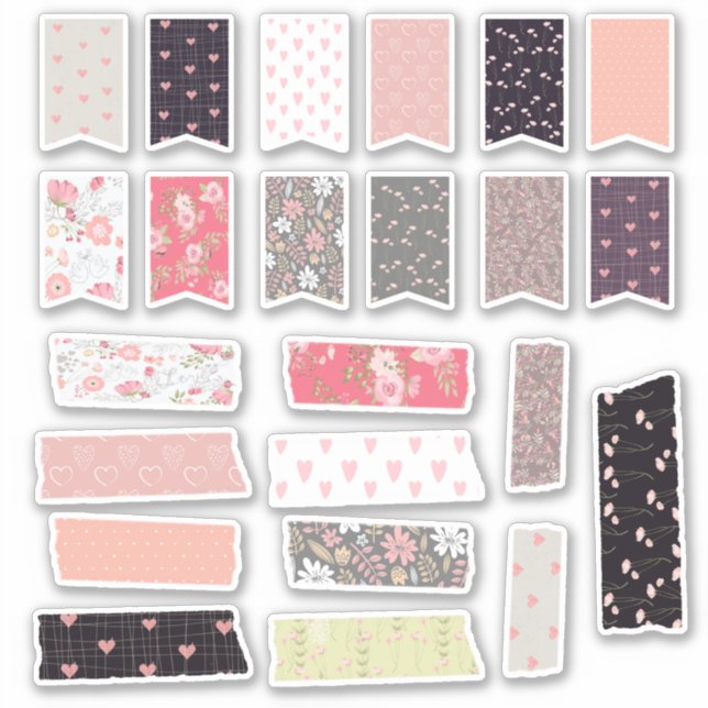 Shabby Chic-Tape und Flachbandplaner Aufkleber (Vorderseite)