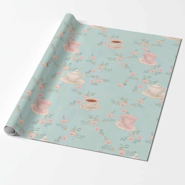 Shabby-Chic-Teeparty Geschenkpapier (Ungerollt)
