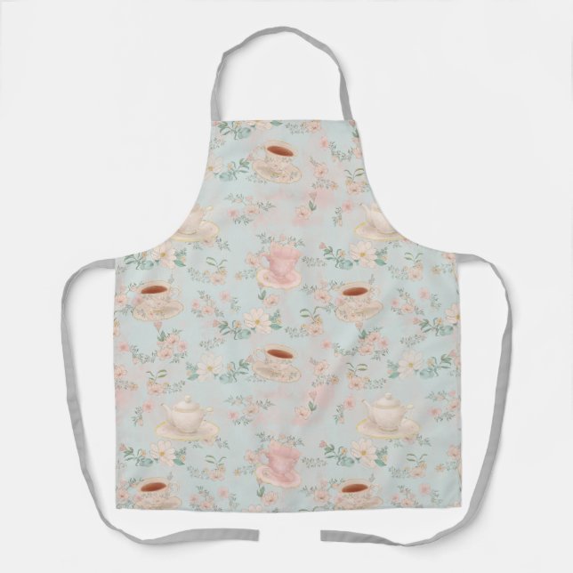 Shabby-Chic-Teeparty Schürze (Vorderseite)