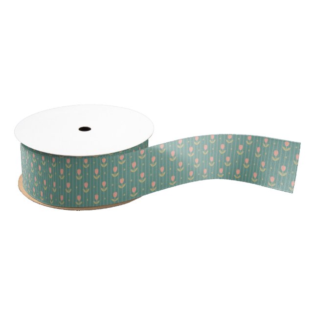 Shabby Chic Tulips Ripsband (Spule)