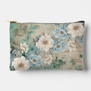 Shabby Chic Turquoise Pastel Sac à maquillage Flor
