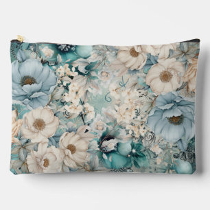 Shabby Chic Turquoise Pastel Sac à maquillage Flor