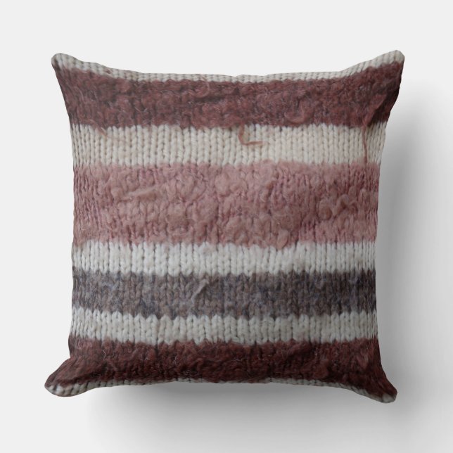 Shabby Chic- und Belagerstreifen aus Gewirken Kissen (Vorderseite)