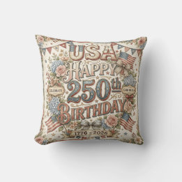 Shabby Chic USA 250. Geburtstags-Blumenkissen Kissen