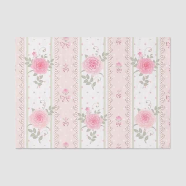 Shabby Chic, viktorianisch, mit Blumen, Tapete, Seidenpapier (Vorderseite)