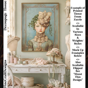 Shabby Chic viktorianisches Mädchen gerahmt FN5R D Seidenpapier
