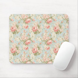 Shabby Chic Vintag Blütenrosa Rosen Blütenblätter Mousepad