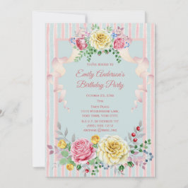 Shabby Chic Vintag Floral Geburtstag Einladung