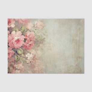 Shabby Chic Vintag Rosa Rose Blütenriss Seidenpapier