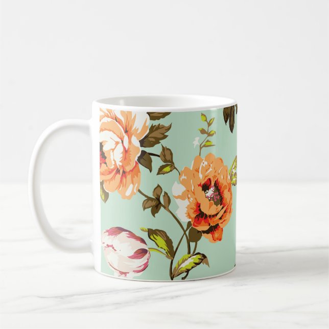 Shabby Chic Vintag Rose Muster Kaffeetasse (Links)