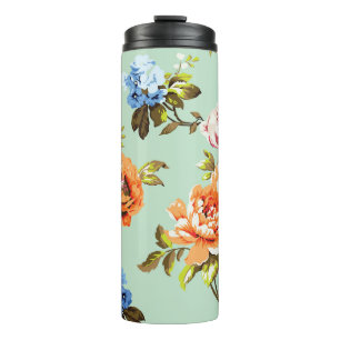 Shabby Chic Vintag Rose Muster Thermosbecher
