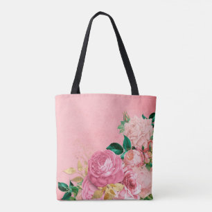 Shabby Chic Vintage-Blume Rosa Floral Rose Tasche
