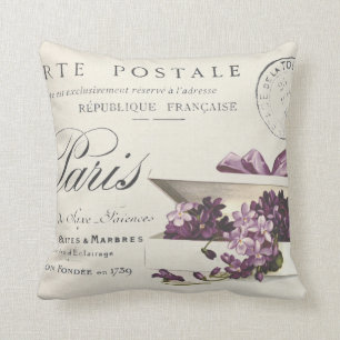 Shabby Chic, Vintage Lila, Französisch-Imitate Le Kissen