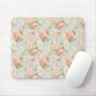 Shabby Chic Vintage Rosa Rosen Floral Mousepad