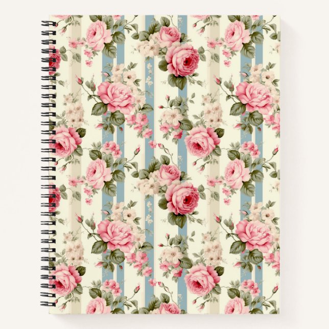 Shabby Chic Vintage Rose Notizbuch (Vorderseite)