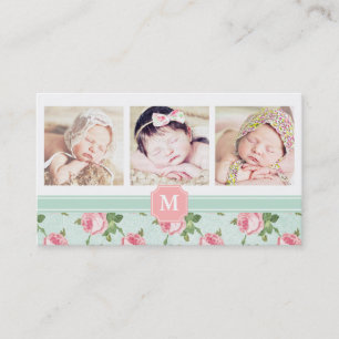 Shabby & Chic Vintage-Rosen-Blumenmuster personali Visitenkarte