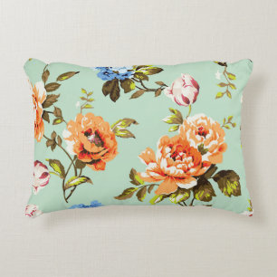 Shabby Chic Vintage-Rosen-Muster Dekokissen