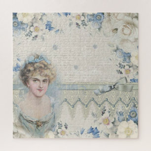 Shabby Chic Vintage viktorianische Dame mit Blumen