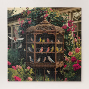 Shabby-Chic-Vogelkäfig-Puzzle