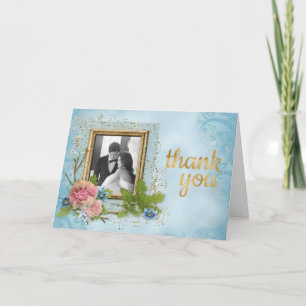 Shabby Chic Wedding Foto Danke Karte