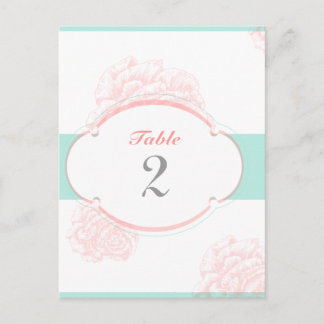 Shabby Chic Wedding Tischnummer Postkarte