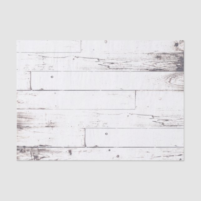 Shabby Chic Weißholz Rustikales Bauernhaus Hochzei Seidenpapier (Vorderseite)