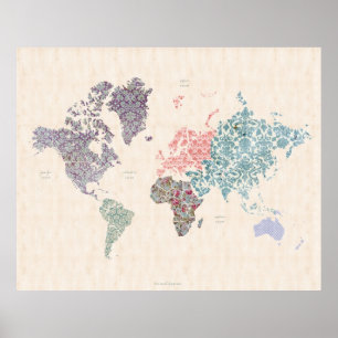 Shabby Chic-Weltreise-Karte Poster