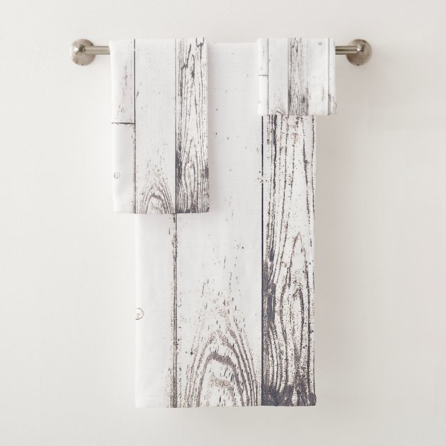Shabby Chic White Wood Rustic Farmhouse (En situation)