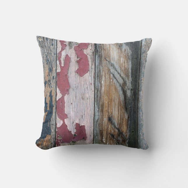 Shabby Chic Wood Abstrakt Kissen (Vorderseite)