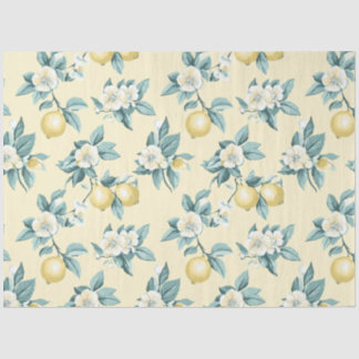 Shabby Chic Zitronen Blumen Serie Design #10 Seidenpapier
