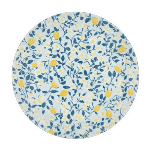 Shabby Chic Zitronen Blumen-Serie Design #3 Schneidebrett