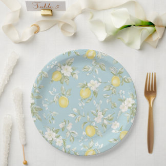 Shabby Chic Zitronen Blumen Serie Design #5 Pappteller