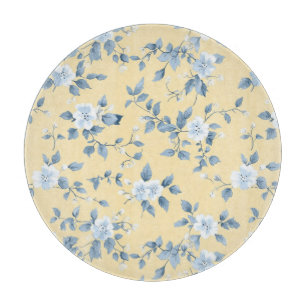 Shabby Chic Zitronen Blumenreihe Design #7 Schneidebrett