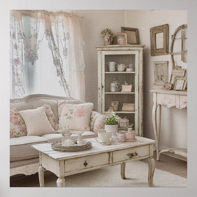 Shabby Chic-Zuhause im druckbaren Foto Poster (Vorne)