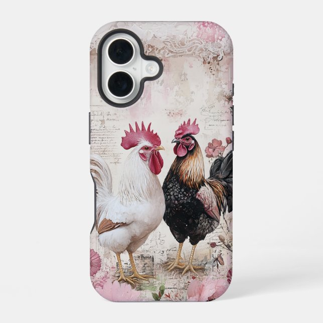 Shabby Chick Pink iPhone 16 Hülle (Rückseite)