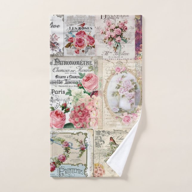 Shabby collage chic, pays victorien, découpage, b (Serviette à main)